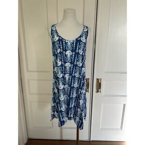 Lilly Pulitzer Blue Oasis Jellyfish Print Tank Trapeze Dress Womens Size Small